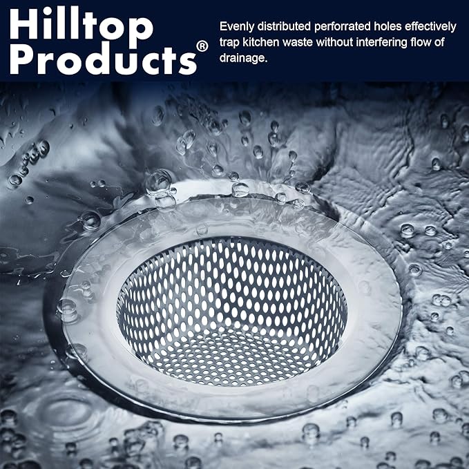 2 Pack - 4.5" Top / 3" Basket - Kitchen Sink Drain Strainer Large Basket Food