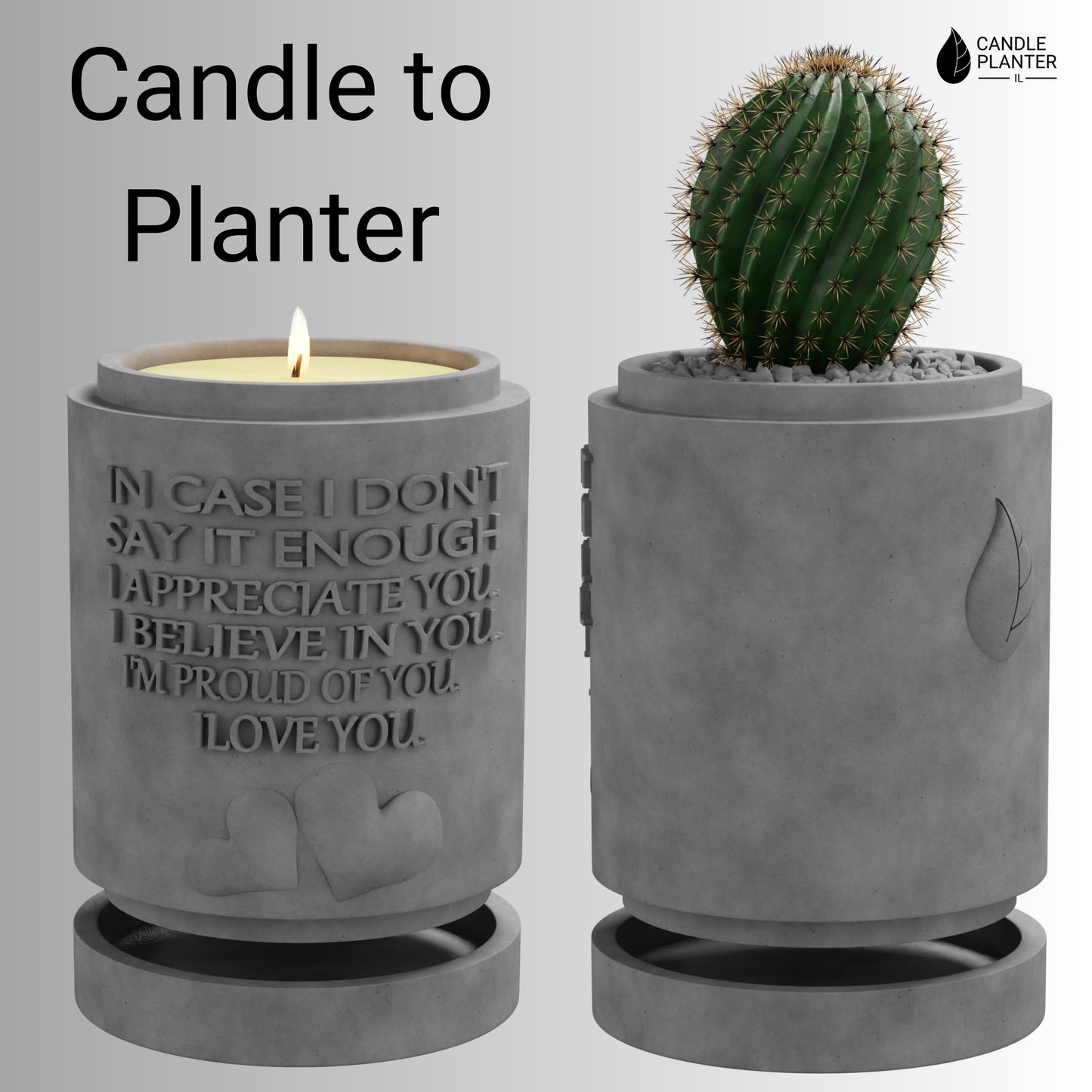 Candle Planter Triple Purpose Romantic, Aromatherapy Candles - Natural Soy Wax, Long-Lasting 50-Hour Burn, Apple Scents - Gifts for Him, Her,Cool, Couple, Husband and Wife Birthday Gift Ideas