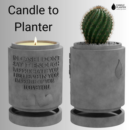 Candle Planter Triple Purpose Romantic, Aromatherapy Candles - Natural Soy Wax, Long-Lasting 50-Hour Burn, Apple Scents - Gifts for Him, Her,Cool, Couple, Husband and Wife Birthday Gift Ideas