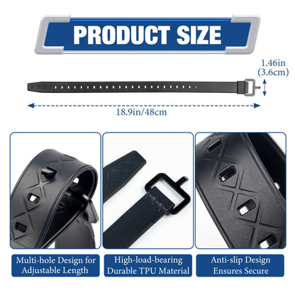Starry 4pcs TPU Utility Straps Adjustable Durable Elastic Straps with Buckle Strong Tie Batch Tested 70 lb Fastening Lashing Securing Tool for Skis Moto Gear Trucks Cargo Garden Hoses 18.9" Length