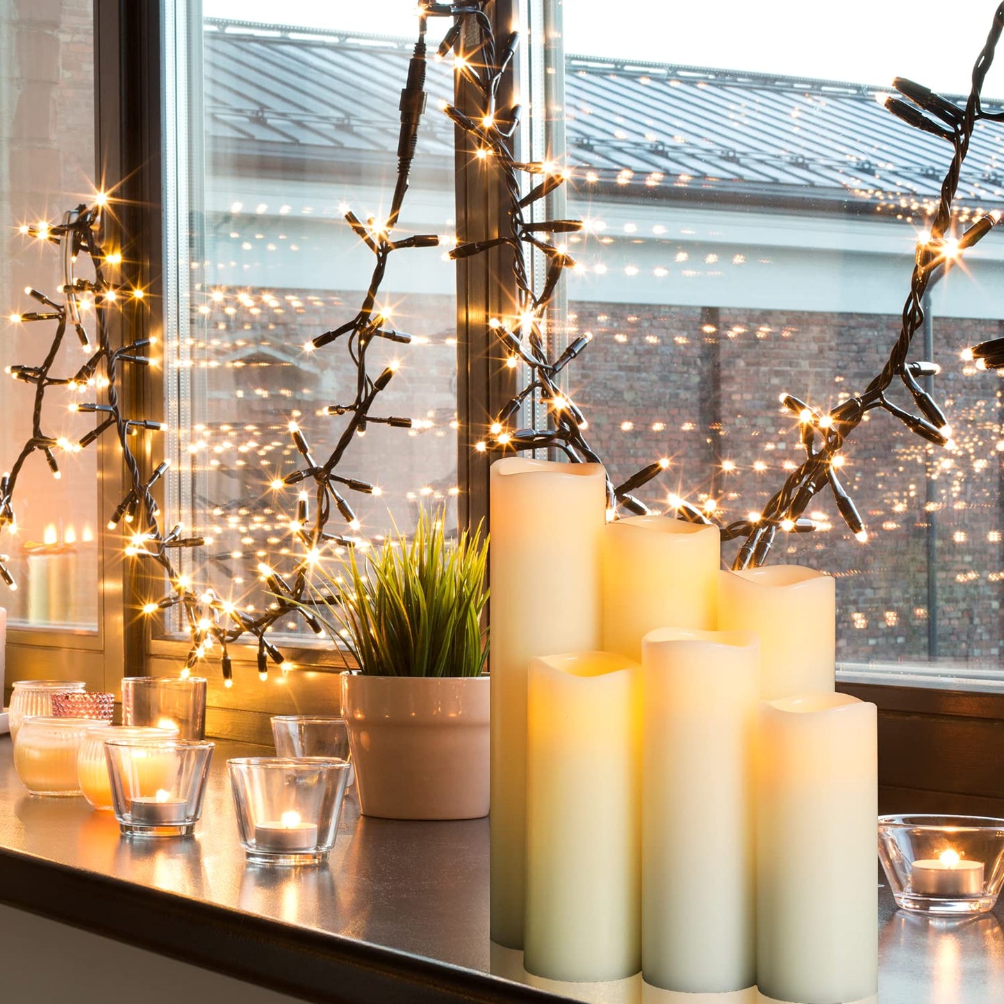 Flameless Candles LED Candles Battery Candle Set of 9(1 - H 22cm, 1 - H20cm, 1 - H18cm, 2-H16cm, 2-H14cm, 2-H13cm) Ivory True Wax Candle with Remote Timer