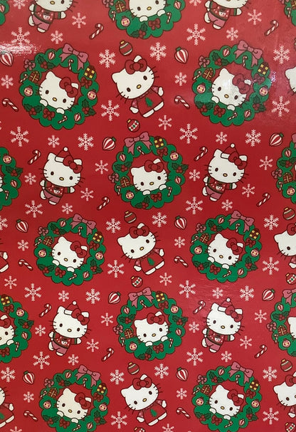 Northwest Hello Kitty Christmas Throw Blanket, Red Christmas Wreaths and Candy Canes, 50in x 70in