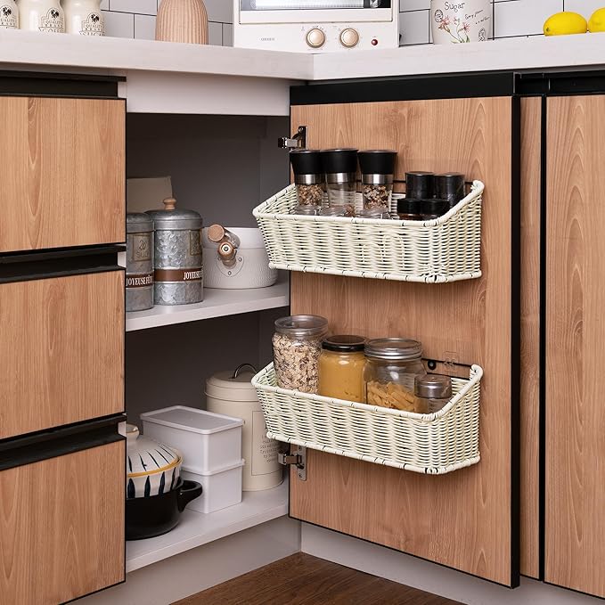 GRANNY SAYS Wicker Hanging Basket, 2 Pack Storage Baskets