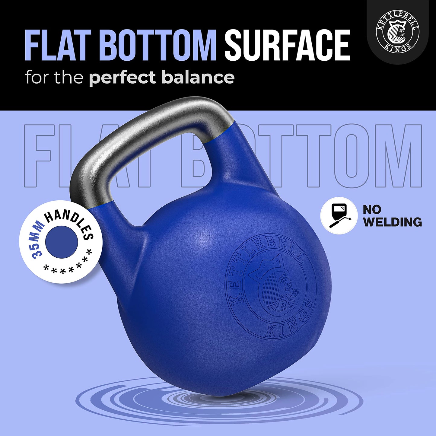 Kettlebell Kings Competition Kettlebells Weight (35mm handle) 8-48 KG | Hand weights Workout Gym Equipment & Strength training sets for Women & Men for Home Gym | Suitable for High Repetition Workouts