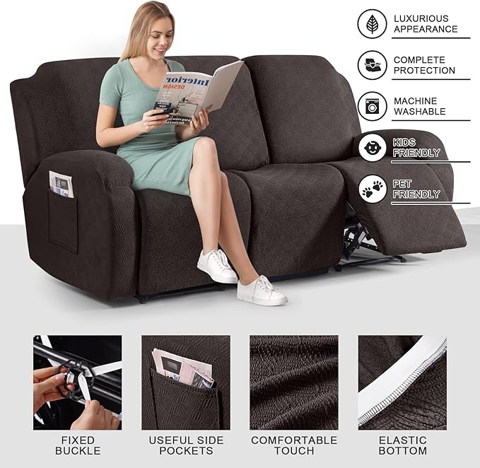 Timeles Recliner Covers for 3 Seater Reclining Couch Covers Sofa Slipcover