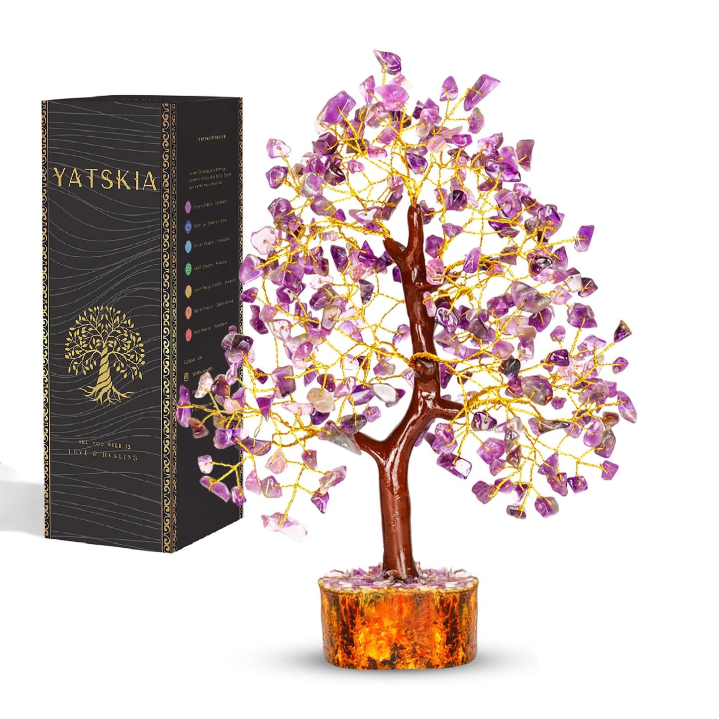 YATSKIA Amethyst Tree - Crystal Tree - Feng Shui Crystals Decor - Purple Decor - Spiritual Crystals - Crystal Meditation - Spiritual Gifts