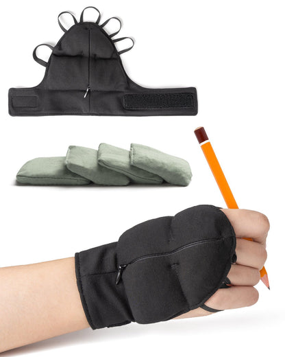 Bottle Pouch Weighted Gloves for Tremors-Adjustable Hand Gloves Stability Aid for Parkinson's Hand Tremors, Enhanced Grip & Writing Support for Elderly