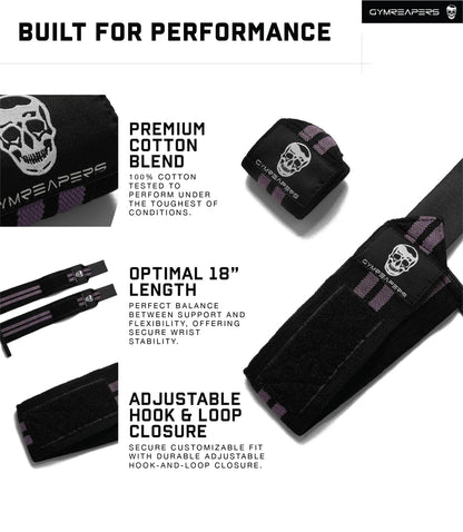 Gymreapers Weightlifting Wrist Wraps, Lilac, 18"