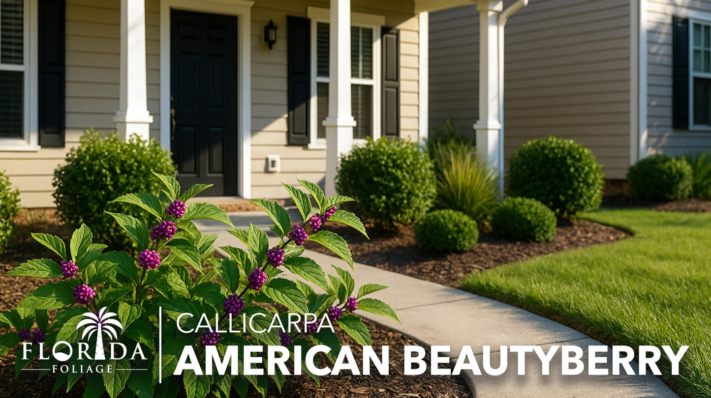 American Beautyberry | 3 Live Plants | Callicarpa Americana | Drought-Tolerant, Vibrant Purple Berries, Attracts Birds & Butterflies | Easy to Grow