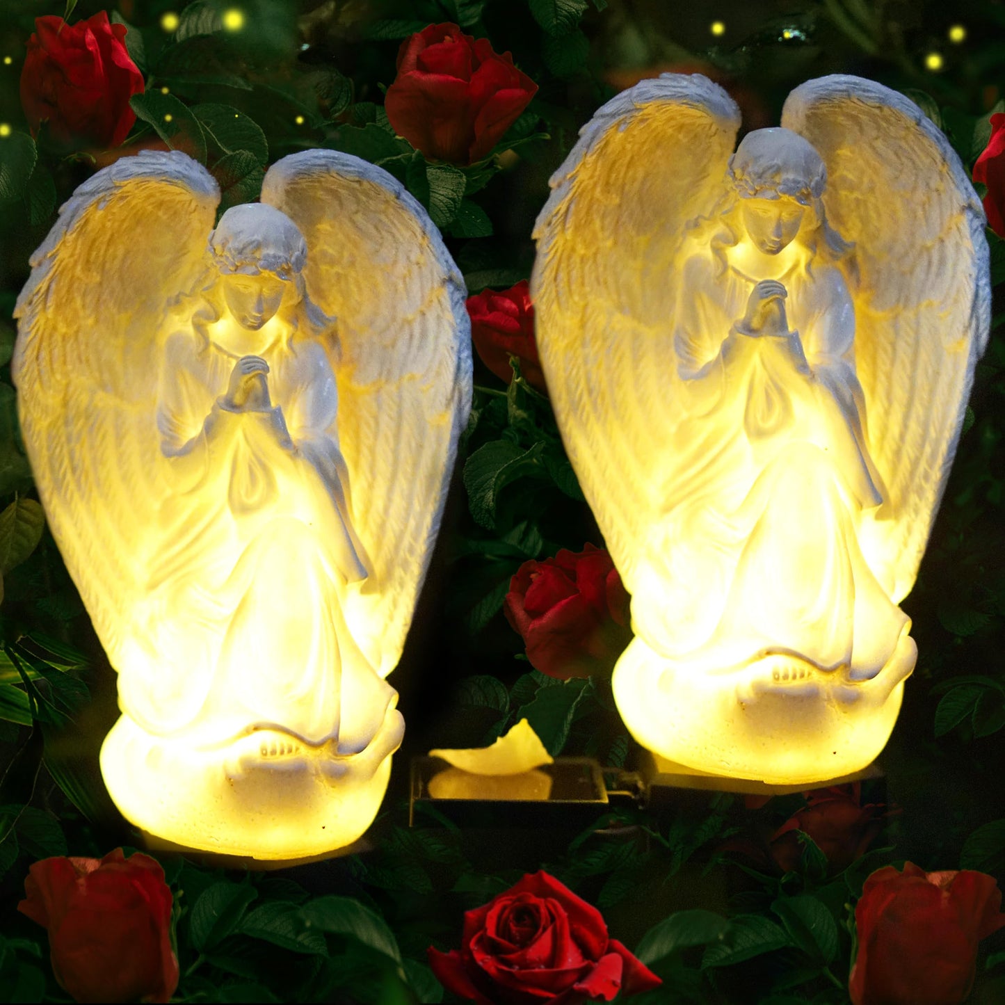 LEAHPENG Angel Solar Lights Outdoor Garden Waterproof Decorative Stake Light for Yard Patio Pathway Lawn Ornaments Garden Decor Christian Christmas Decorations Gifts