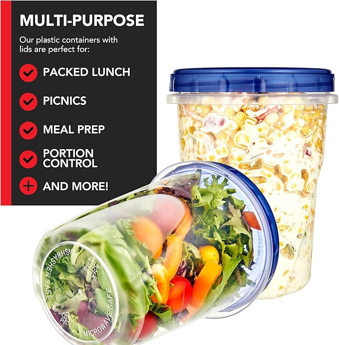 Stock Your Home 32oz Plastic Containers