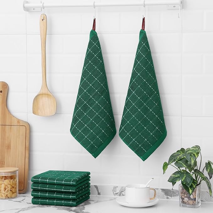 Homaxy 100% Cotton Terry Kitchen Dish Cloths, Ultra Soft and Absorbent Dish