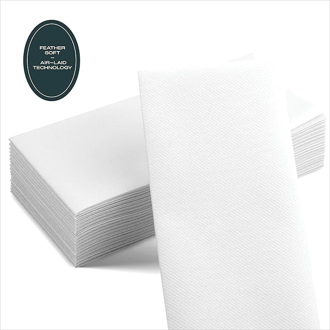 200-Pack Servietto Disposable Linen-Feel Guest Towels, Soft and Absorbent Paper