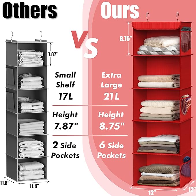 Simple Houseware 5 Shelf Hanging Closet Organizer