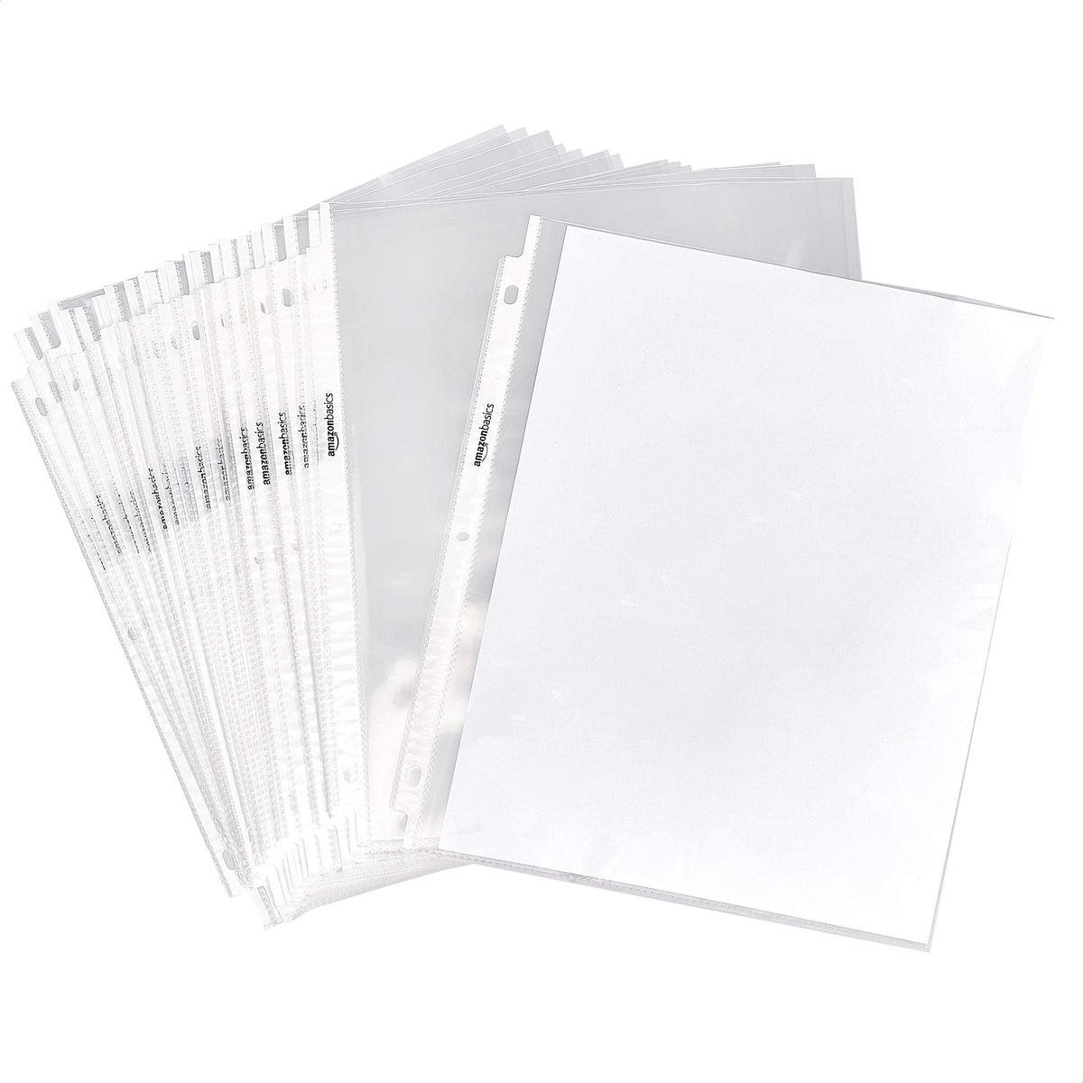 Amazon Basics Sheet Protectors for 3 Ring Binder, Heavyweight, Acid-Free, Top Loading, Polypropylene, 8.5 x 11 Inch, 500-Pack, Clear