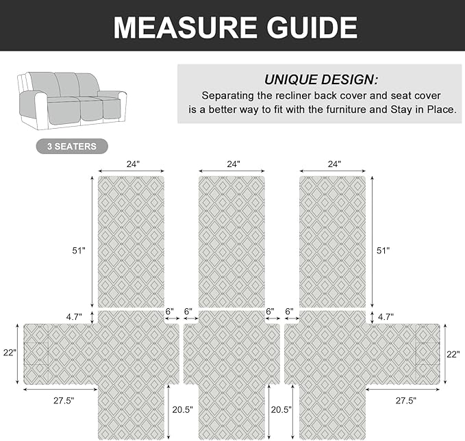 Genina Waterproof Reclining Couch Cover