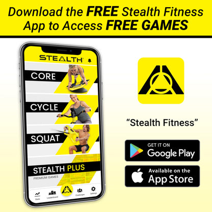 STEALTHGO + Portable Plank Board Core Trainer - Turn Fitness Into a Fun Game - Get Strong Sexy Abs and Lean Core Playing Games On Your Phone; Free iOS/Android App; 4 Free Mobile Games Included;