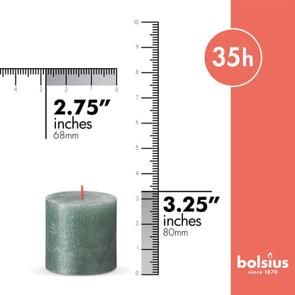 BOLSIUS Oxid Blue Shimmer Metallic Pillar Candles 4 Pack - 2.75 X 3.25 Inches - Premium European Quality - Includes Natural Plant-Based Wax - Unscented Dripless Smokeless 35 Hour Wedding Candles