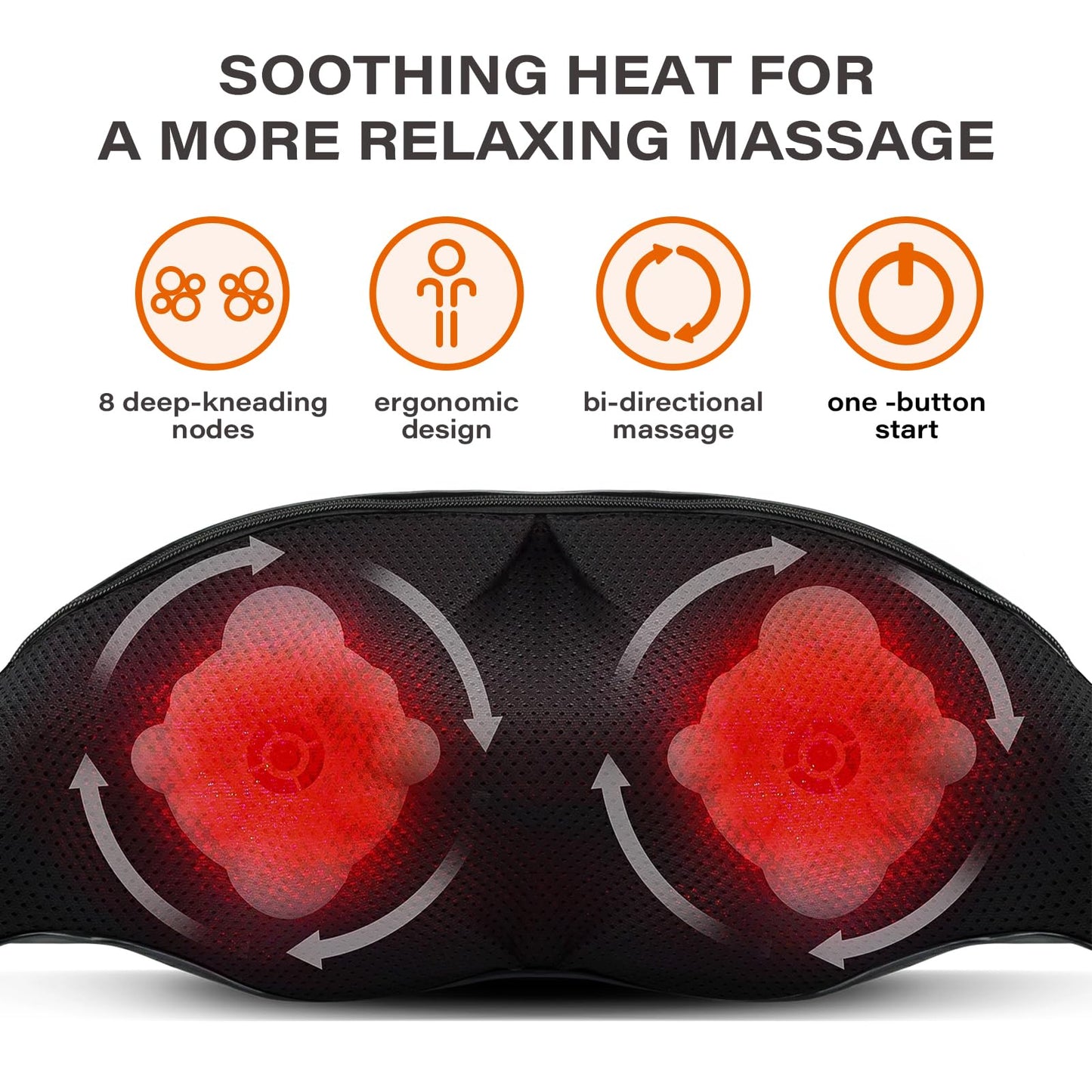 Neck Back Massager, Shiatsu Neck and Shoulder Massager with Heat, 3D Deep Tissue Kneading Massager Electric Massager for Shoulder, Back, Leg Muscle Pain Relief, Home & Office Use (Black)