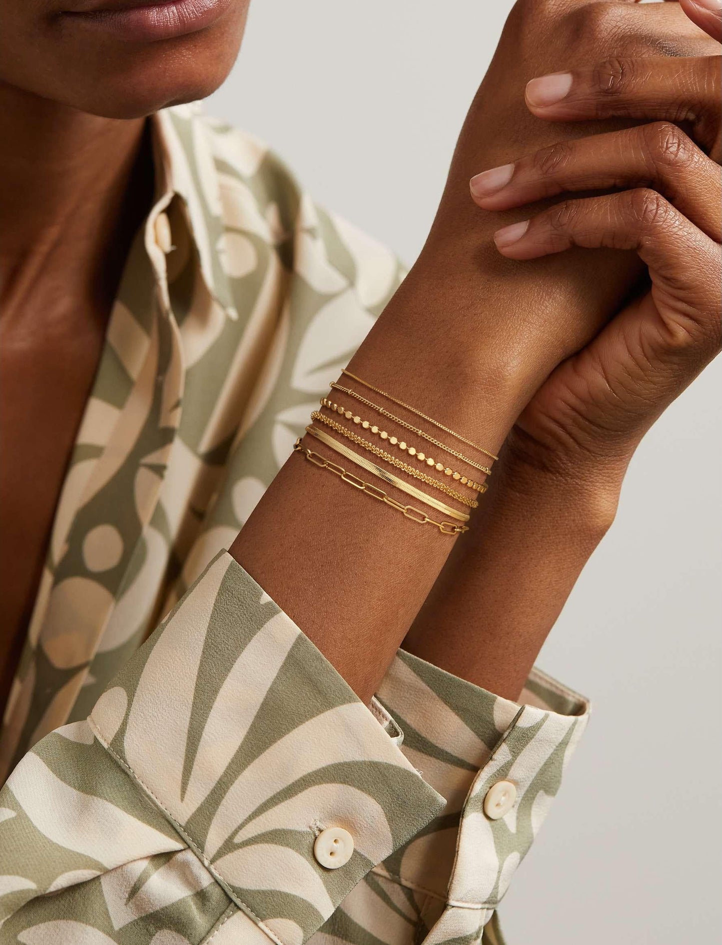 DEARMAY Dainty Gold Plated Bracelets for Women Trendy Waterproof 14K Gold Jewelry Sets Fashion Stackable Rope Box Herringbone Paperclip Chain Link Bracelet Pack Stack Gifts for Womens