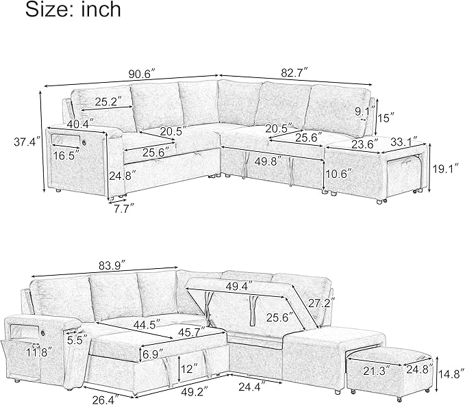 Merax L-Shaped Modular Sectional Sofa