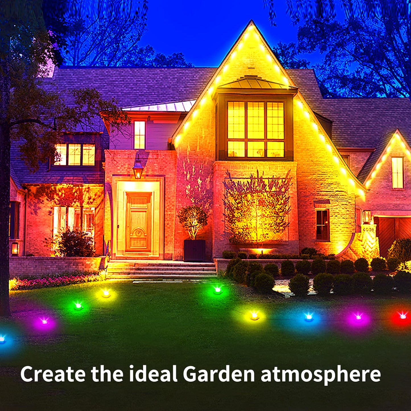 Rroetxi 32.8FT Permanent Outdoor Light, IP67 Waterproof LED Eaves Light, App/Remote Control Christmas Lights, Suitable for House，Patio Decor Garden Party Festival Decoration