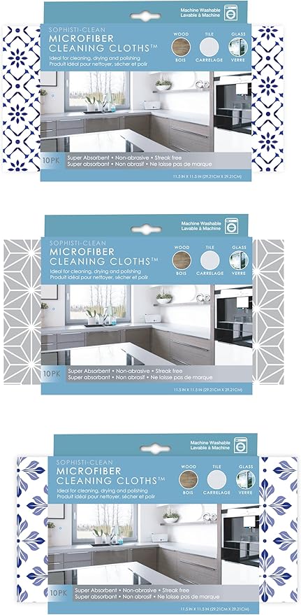 Microfiber Cleaning Cloths, Attract Dust Like a Magnet, Print Pattern Duster