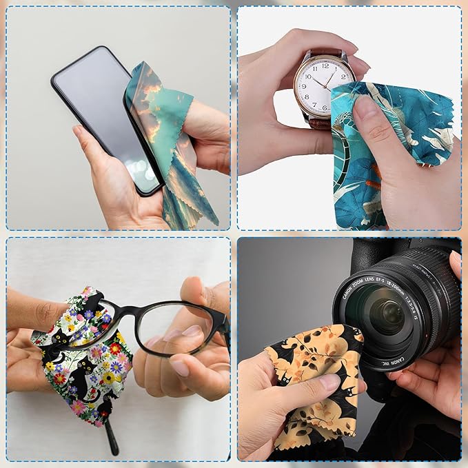 6 PCS Glasses Cleaning Cloth Eyeglass Lens Cleaning Cloth Eyeglasses Wipes