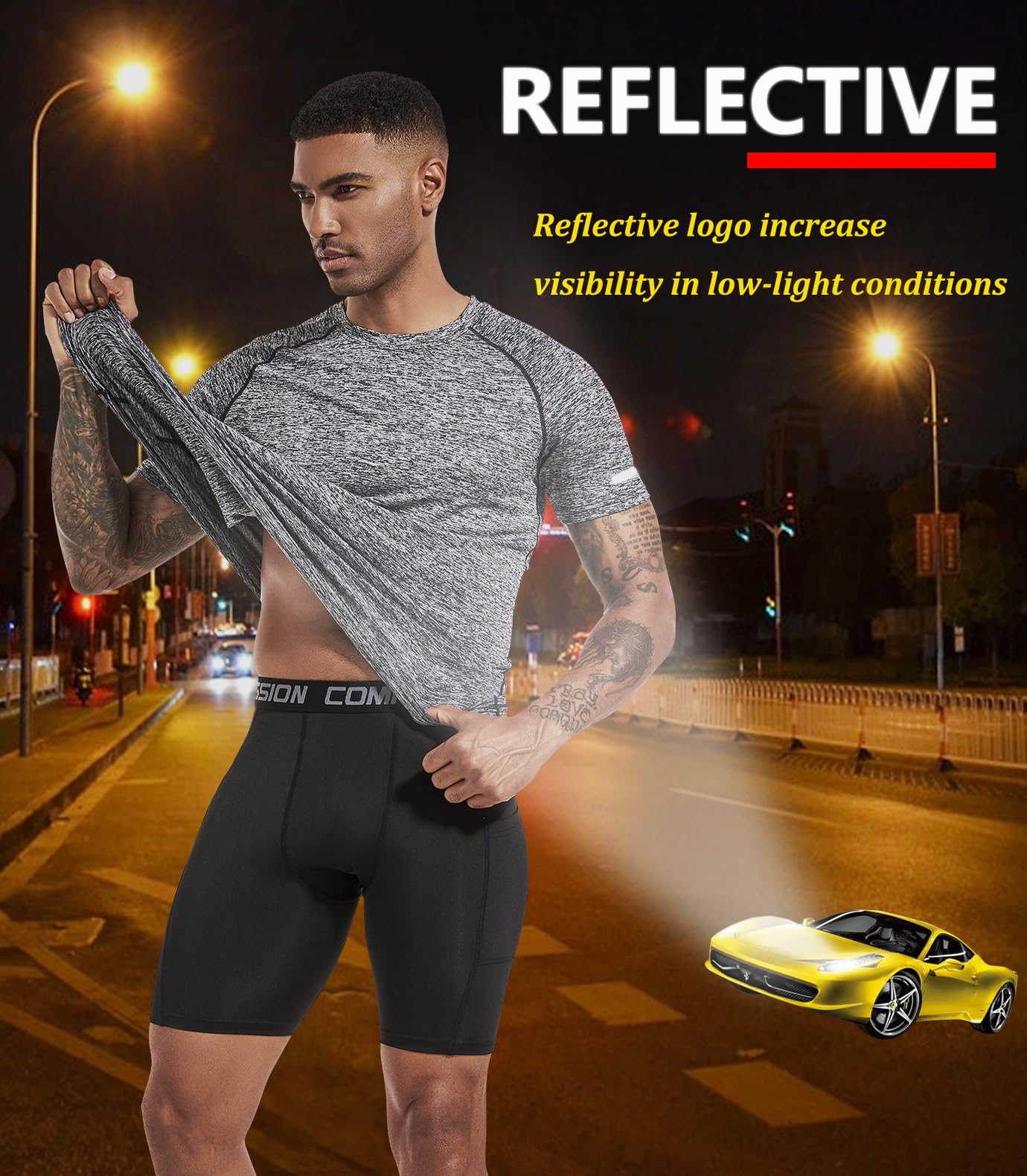 Boyzn 5 Pack Workout Running Shirts for Men, UPF 50+ Sun Protection Athletic T-Shirts, Dry Fit Breathable Moisture Wicking T-Shirts, Sports Gym Workout Short Sleeve Crew Neck Shirts for Men 5P07-L