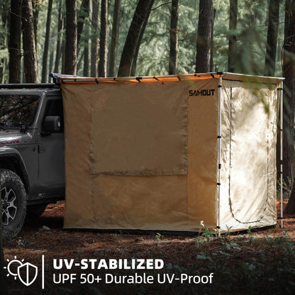 SAMOUT Vehicle Awning 8.2' x 10' Rip-Stop 420D Oxford Side Changing Room With PVC Floor, Waterproof & Wind Resistance, Easy Setup Design (Room Only)