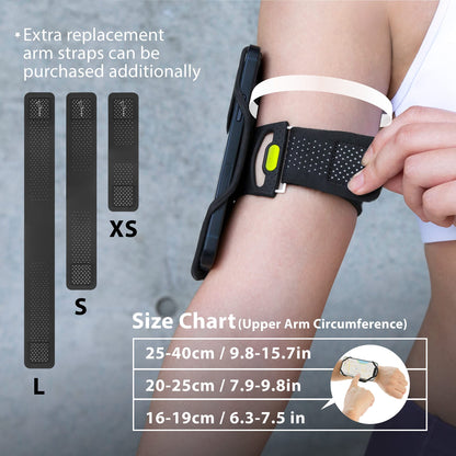 BONE Run Tie 2, Running Phone Holder, Skin-Friendly Silicone Sport Armband with Dual Layer Design for Heat-Dissipation, Workout Phone Carrier for Most Smartphones (S Arm Size/7.9-9.8 inches)