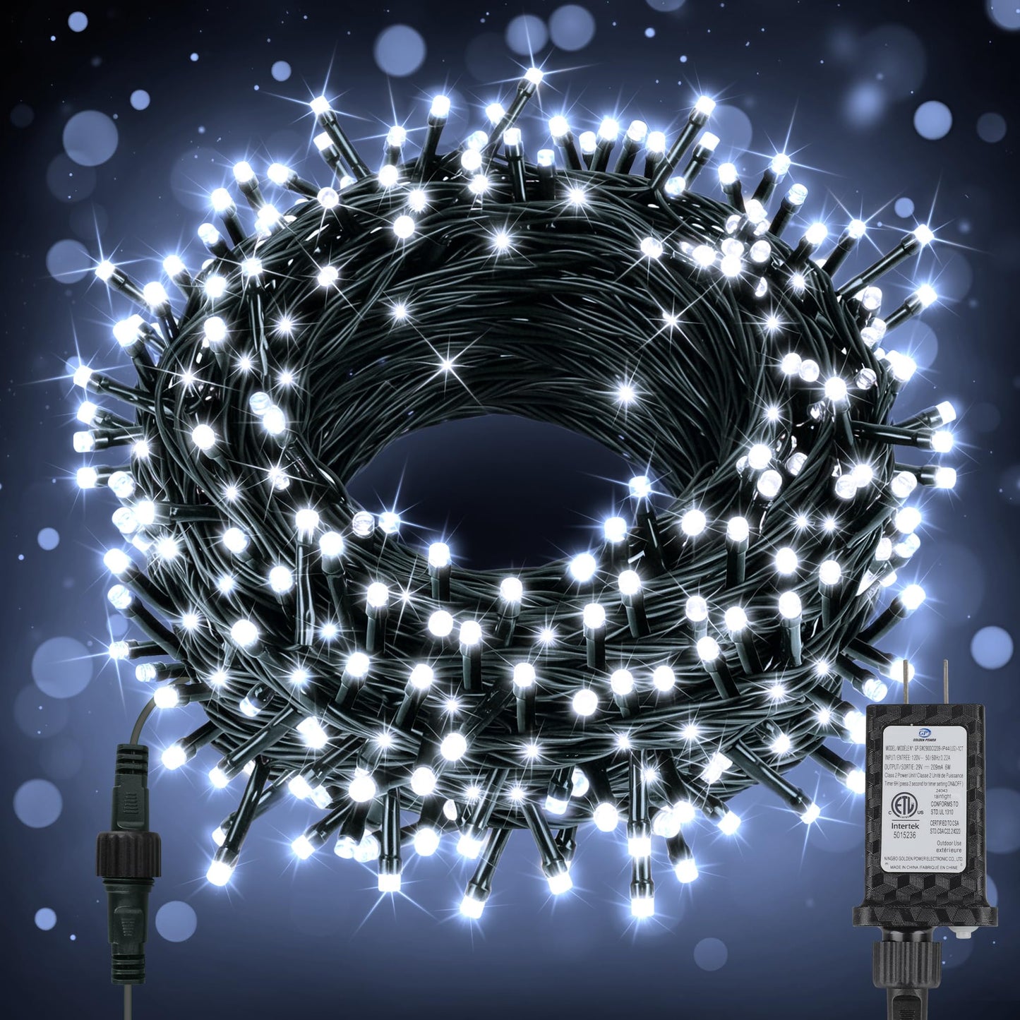 33FT Christmas Decorative Mini Lights, 100 LED Green Wire Fairy Starry String Lights Plug in, Timer & Memory & 8 Modes, for Indoor Outdoor Xmas Tree Wedding Party Decoration, Cool White