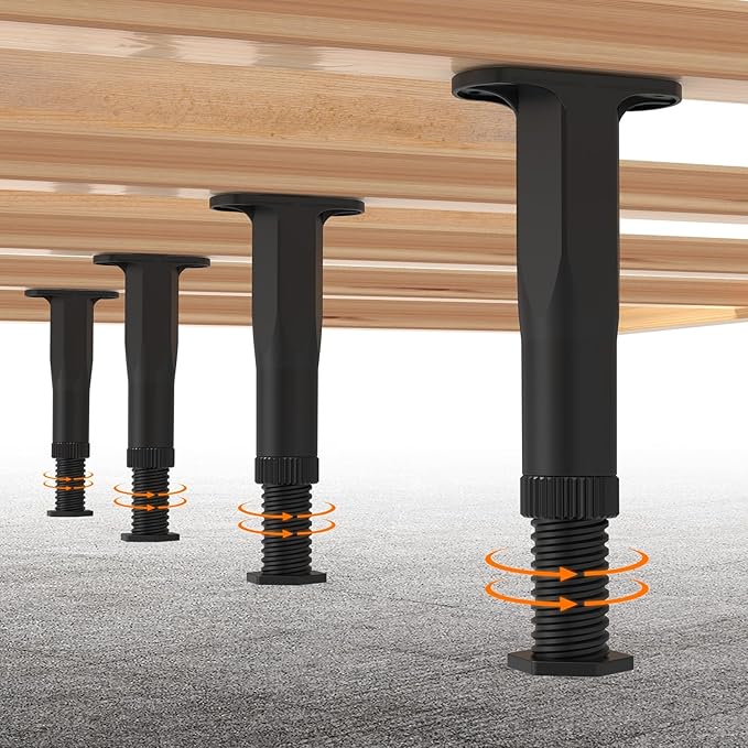 4 PCS Adjustable Bed Frame Support Legs, Frame Center Slats Heavy Support Leg
