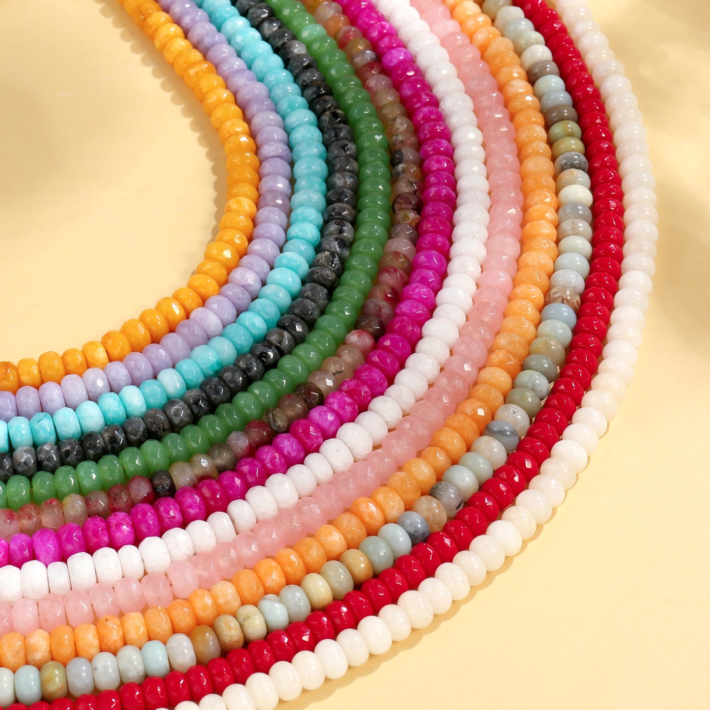 Badu Beige Gemstone Beaded Necklace for Women Natural Stone Bead Beach Choker Necklace Fashion Trendy Jewelry Gifts