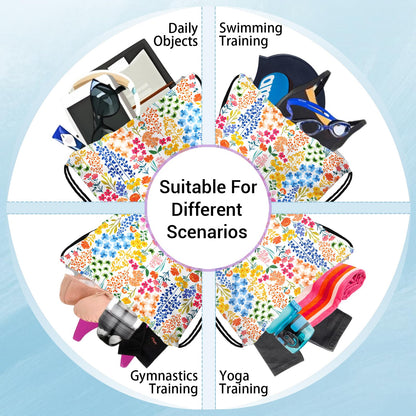 GAIIIIYOU Grip Bags for Gymnasts Plant Flowers Small Drawstring Gym Storage Pouch for Gymnasts
