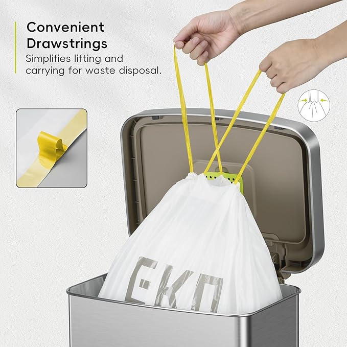 EKO 21 Gallon / 50-90 Liter, Extra-Strong Unscented Garbage Bags, Easy-Dispense