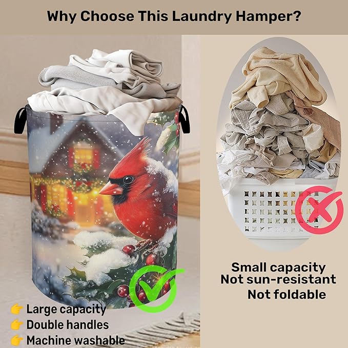 Red Cardinal Cottage Foldable Laundry Hamper