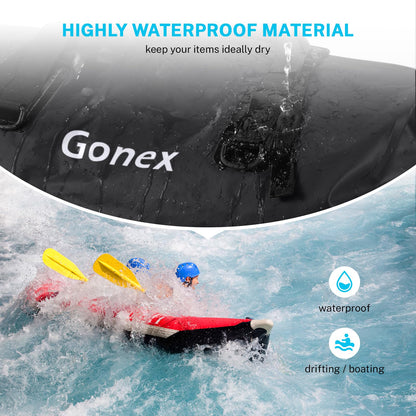 Gonex 80L Extra Large Waterproof Duffle Travel Dry Duffel Bag Heavy Duty Bag with Durable Straps & Handles for Kayaking Paddleboarding Boating Rafting Fishing Black