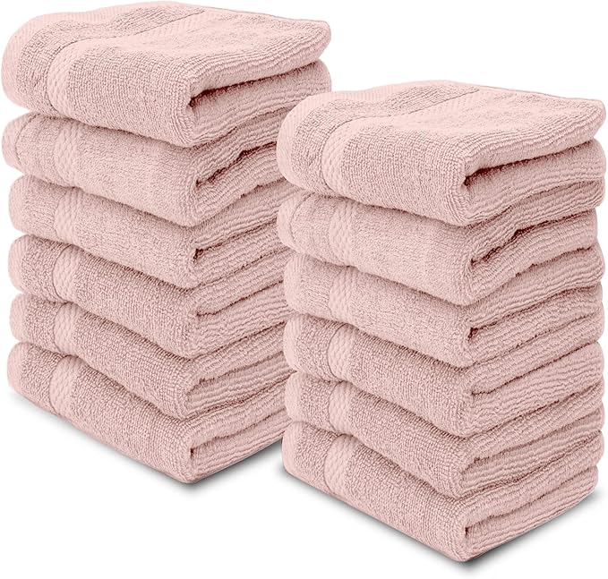 White Classic Luxury Cotton Washcloths 13x13 Inch