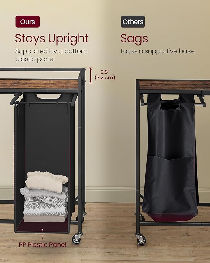 VASAGLE Laundry Sorter, 43.5 Gal. Laundry Hamper Basket