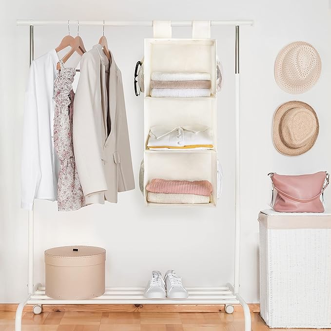 MAX Houser 3-Shelf Hanging Closet Organizer, Hanging Sweater Organizer