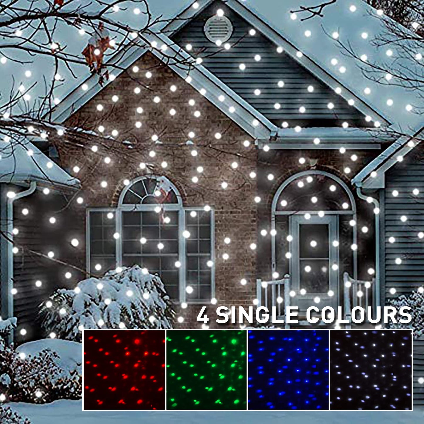 EAMBRITE Christmas Projector Lights Outdoor Multicolour Rotating Falling Snow Projector Moving Points Projection Lights Outside Christmas Decorations for House Garden Party