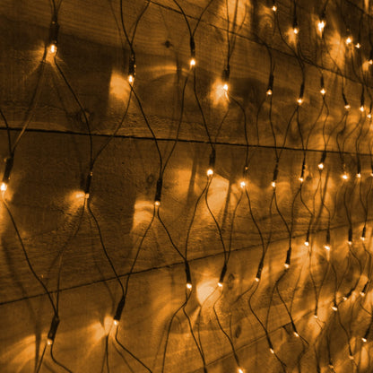 Outdoor Christmas Lights, 360 LED 12FT x 5FT Green Wire Waterproof Christmas Net Light Outdoor Plug in with 8 Modes, Warm White Mesh Lights Decorations for Xmas Indoor Tree Bush Yard Home Decor