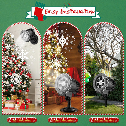Christmas Snowfall Projector Lights, MILPROX Indoor Outdoor Holiday Snowflake Projector Lights, Clear Rotating Snow Falling Lamp for Halloween Xmas Party Garden Landscape Decoration（Snow Spots）