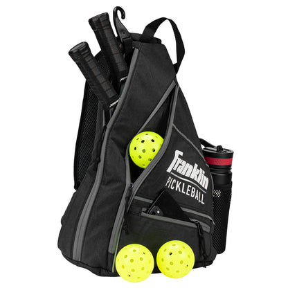 Franklin Sports Pickleball Bags - Pickleball Sling Bag Backpack for Gear + Equipment - Bag for Men Women - Holds Paddles, Balls + Accessories - Charcoal