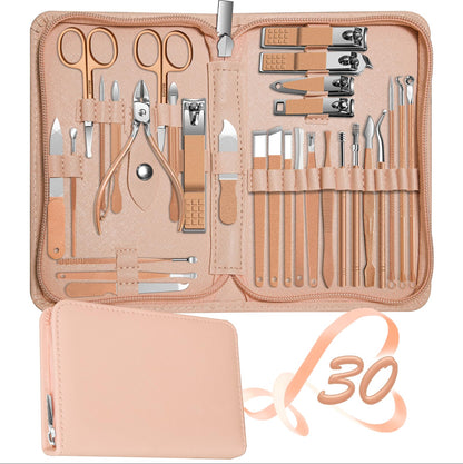 Manicure Set 30 in 1 Nail Clipper set, REDFLOW nail clippers, fingernail & toenail clippers, Manicure Tools, pedicure tools, Suitable for Travel Manicure Kit, Nail Set Kit With Everything Profe