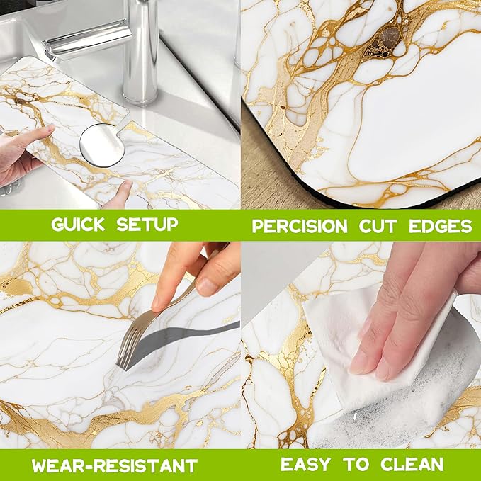Kitchen Sink Splash Guard Faucet Mat Super Absorbent Fast Drying Mat Guard