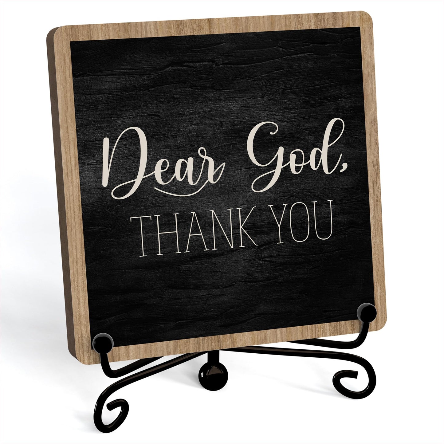 Modern Farmhouse Decor, Home Decor For Living Room, Boho Chic Aesthetic Shelf Decorations, Christian Dear God Sign, Farm House Entryway Tv Stand Fireplace Coffee Table Decoration (01)