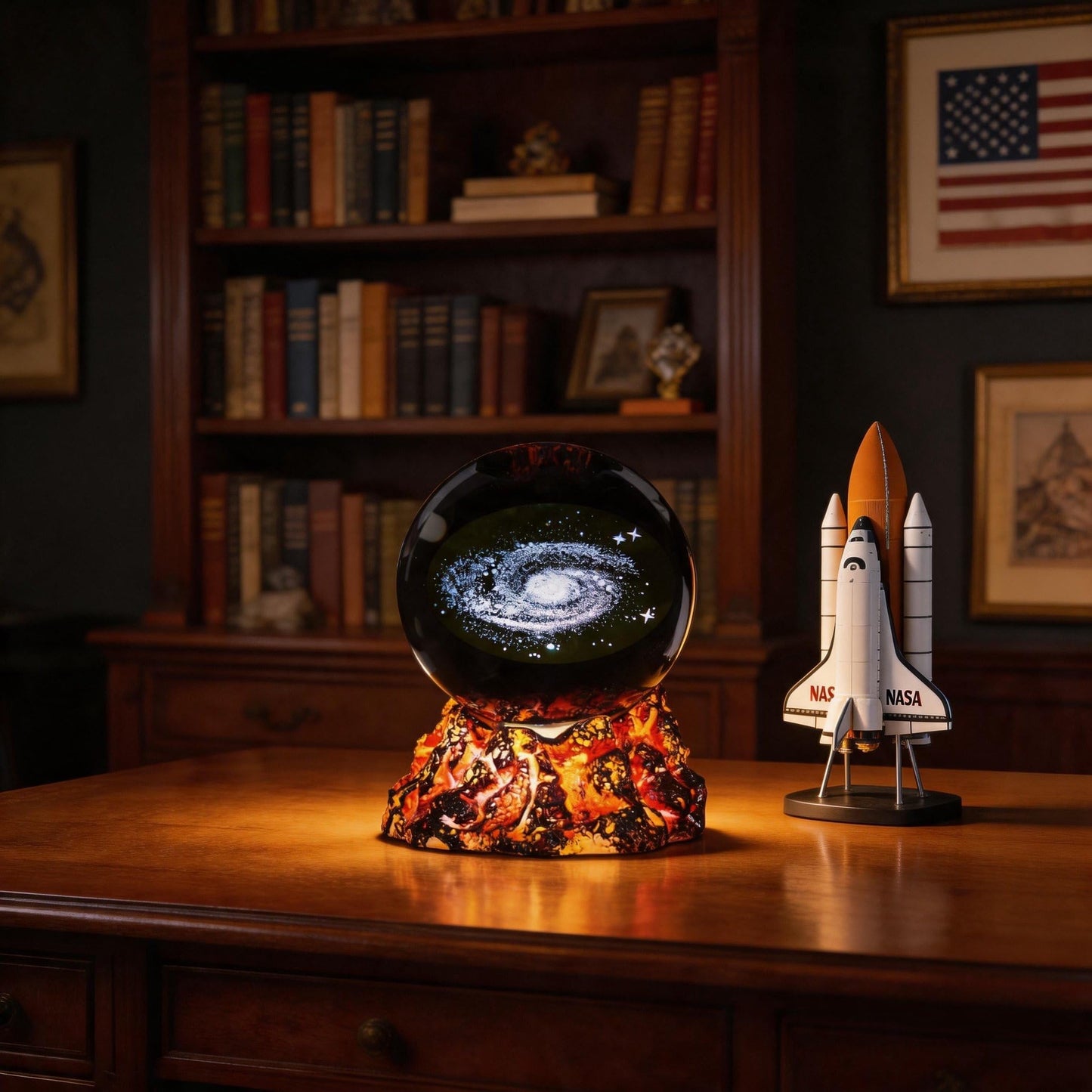 Colortown Galaxy Crystal Night Light, 3.15 Inch (80mm) K9 Crystal, Upgraded Volcanic Lava Base 3D Lamp with Remote, 16 Colors Cosmic Orbs, Space Gifts for Holiday Birthday Xmas