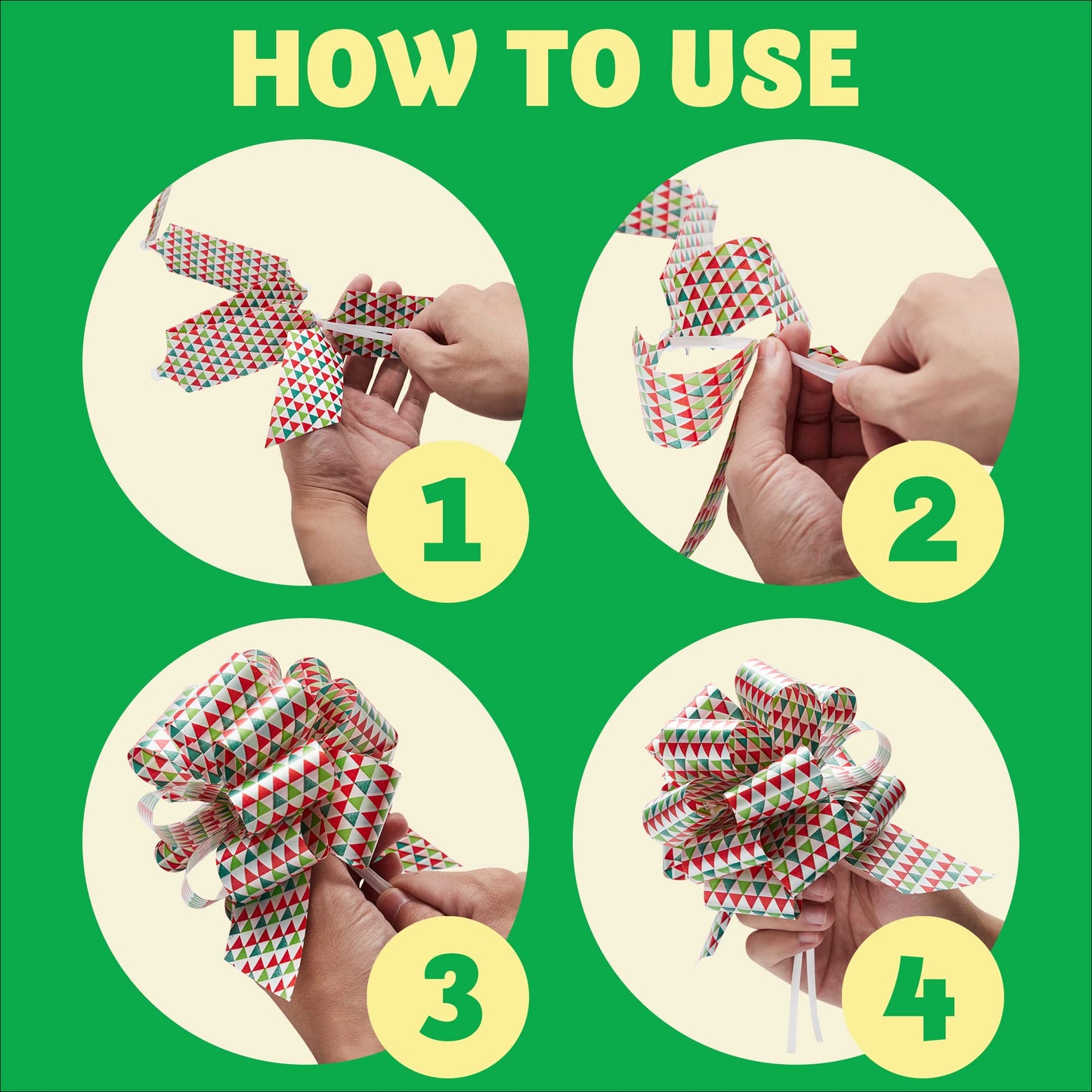 JOYIN 24 PCS Christmas Pull Bows for Gift Wrapping 4.7", Gift Wrap with Ribbon Pull Bows, Easy and Fast Wrapping Accessory for Xmas, Baskets, Wine Bottles, Present, Florist, Bouquet Decoration